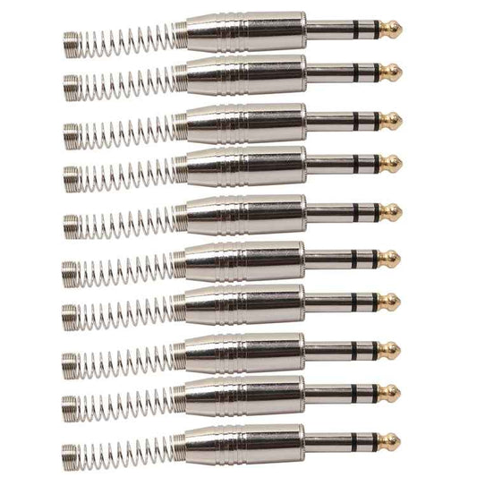 10 PCS 6.35mm Metal Audio Plug Stereo Microphone Cord Plug