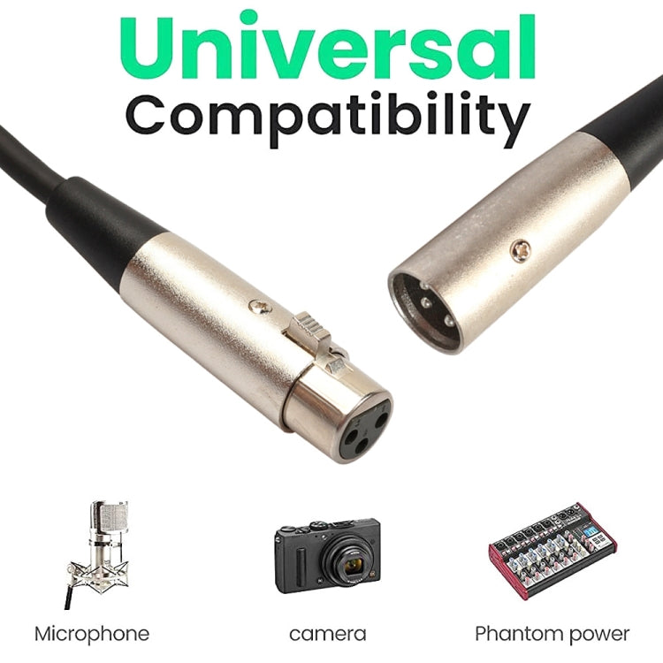 3m 3-Pin XLR Male to XLR Female MIC Shielded Cable Microphone Audio Cord, Length: 3m