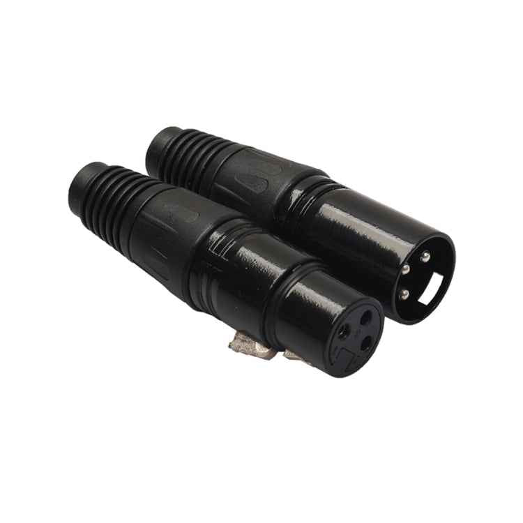 5 Pairs Black 3 Pin XLR Audio Cable Connector Male and Female