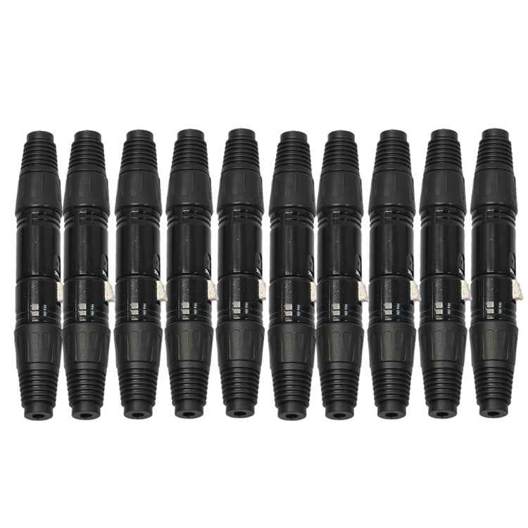 10 Pairs 3 Pin XLR Plug Male + Female Jack Mic Jack Plug Socket Connector, 10 Pairs