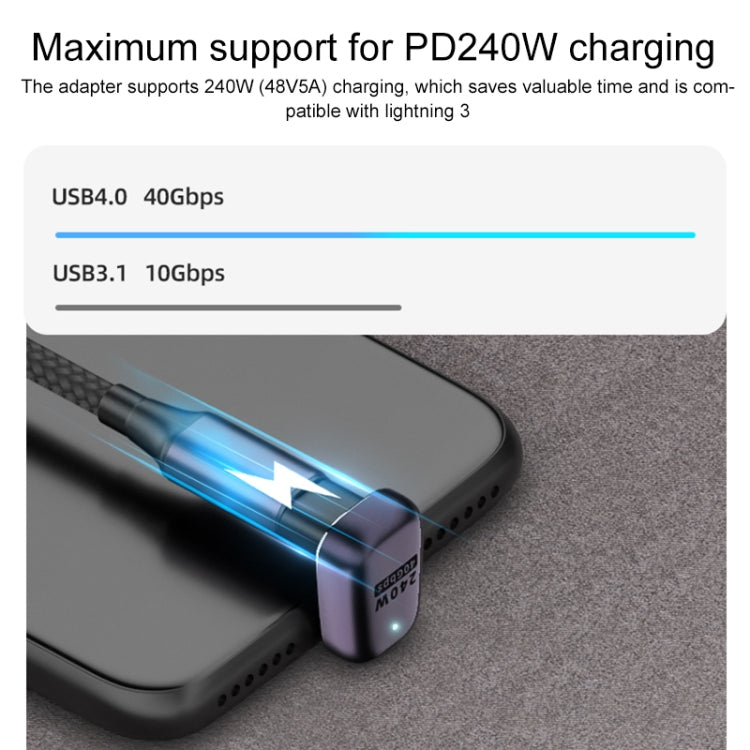 240W USB-C/Type-C Female to USB-C/Type-C Female 40Gbps Straight Adapter with Light, Female Straight Adapter