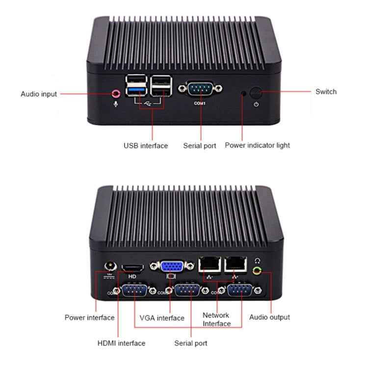 Fanless Mini Industrial Control PC with 4 USB Ports & RS-232 COM Port, 8GB RAM, Intel Celeron N2920 2.0GHz Quard Core, Support Bluetooth 4.0 & 2.4G / 5.0G Dual-band WiFi