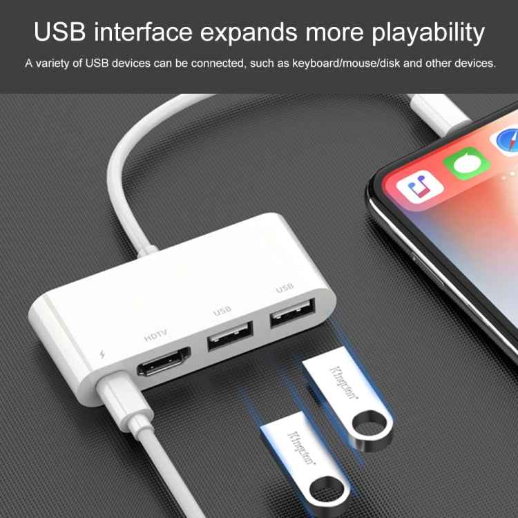 75216 4 in 1 8 Pin to HDMI + 8 Pin Charging + 2 USB Ports HD Video Converter