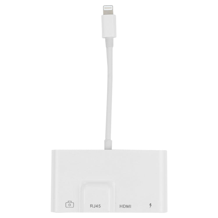 4 in 1 8 Pin Male to 8 Pin Power + RJ45 Ethernet + HDMI + USB Camera Female OTG Digital AV Adapter