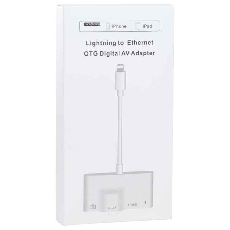 4 in 1 8 Pin Male to 8 Pin Power + RJ45 Ethernet + HDMI + USB Camera Female OTG Digital AV Adapter