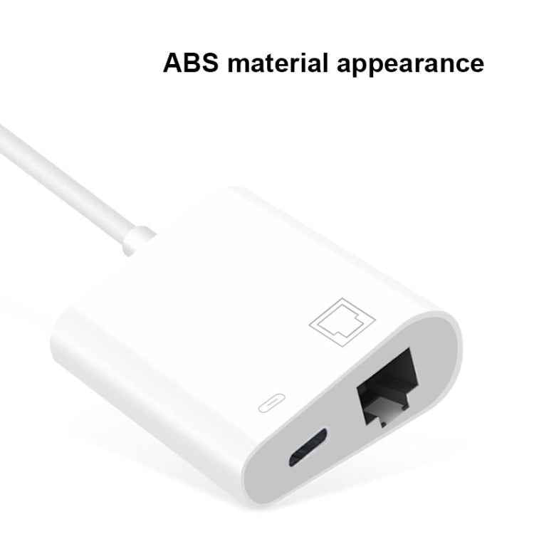 NK-1035 TC 2 in 1 USB-C / Type-C Male to Ethernet + Type-C Power Female Adapter