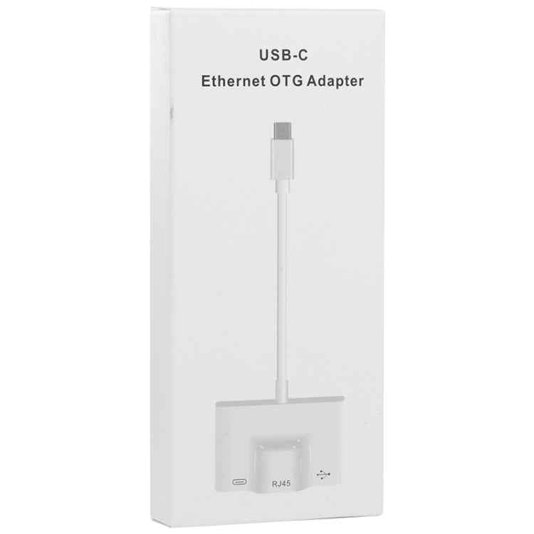 3 in 1 USB-C / Type-C Male to USB + 100M RJ45 Ethernet + Type-C Power Female Adapter