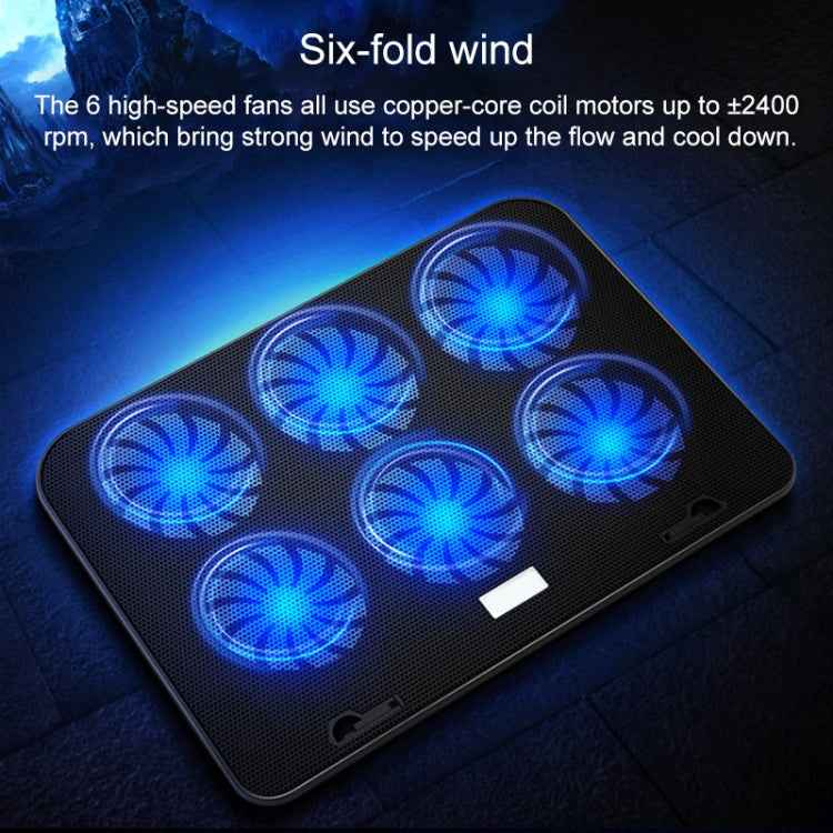 ICE COOREL Notebook Computer Base Speed Control Silent Six-fan Cooling Holder Cooling Rack, Style: Flagship