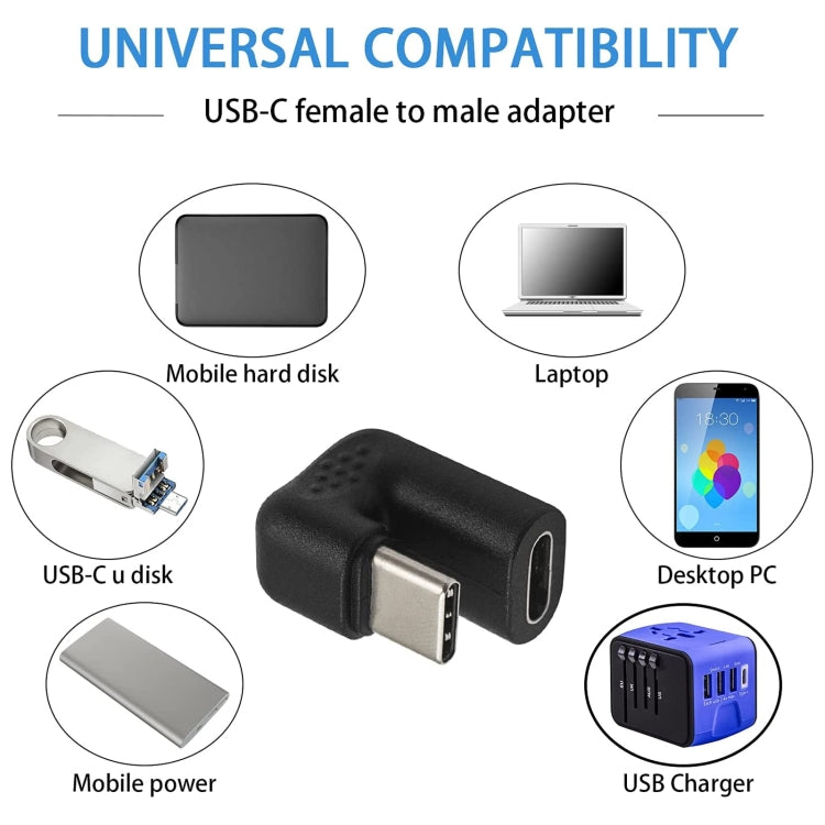 U-shaped USB-C / Type-C Male to Female Adapter, Type-C to Type-C