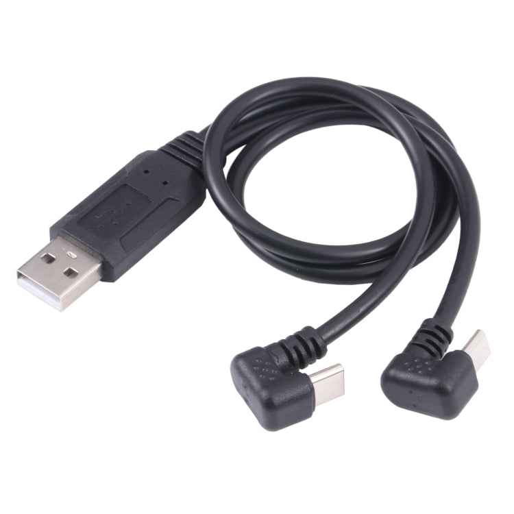U-shaped USB-C / Type-C Male + Micro USB Male to USB Cable