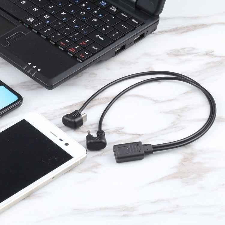 U-shaped USB-C / Type-C Male + Micro USB Male to USB-C / Type-C Female Cable