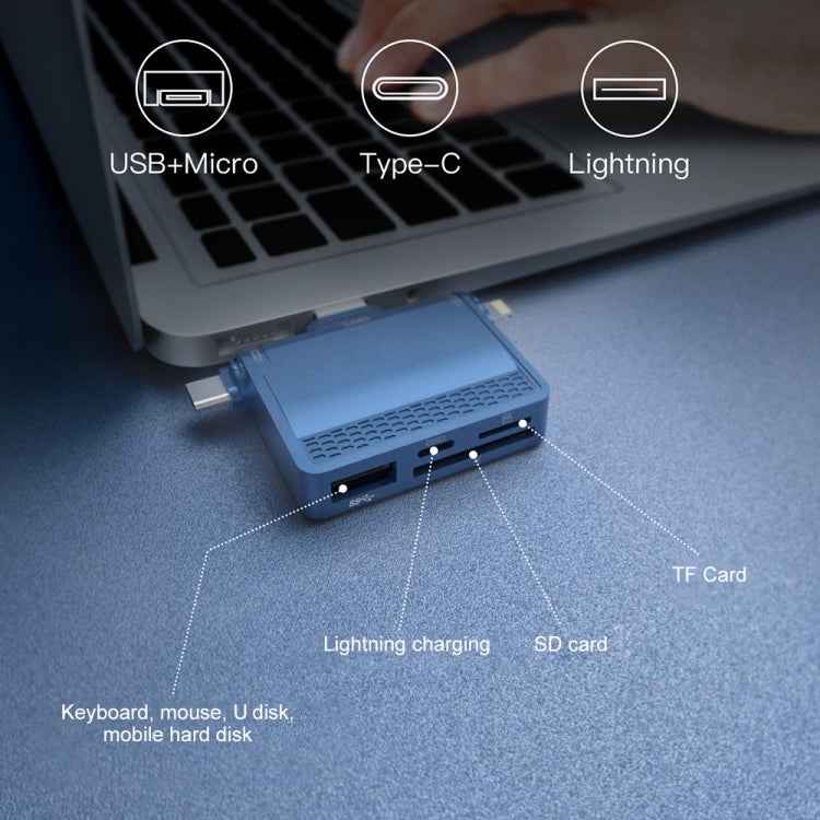 NK-939C 3 in 1 USB to USB-C / Type-C + 8PIN Multifunctional Docking Station