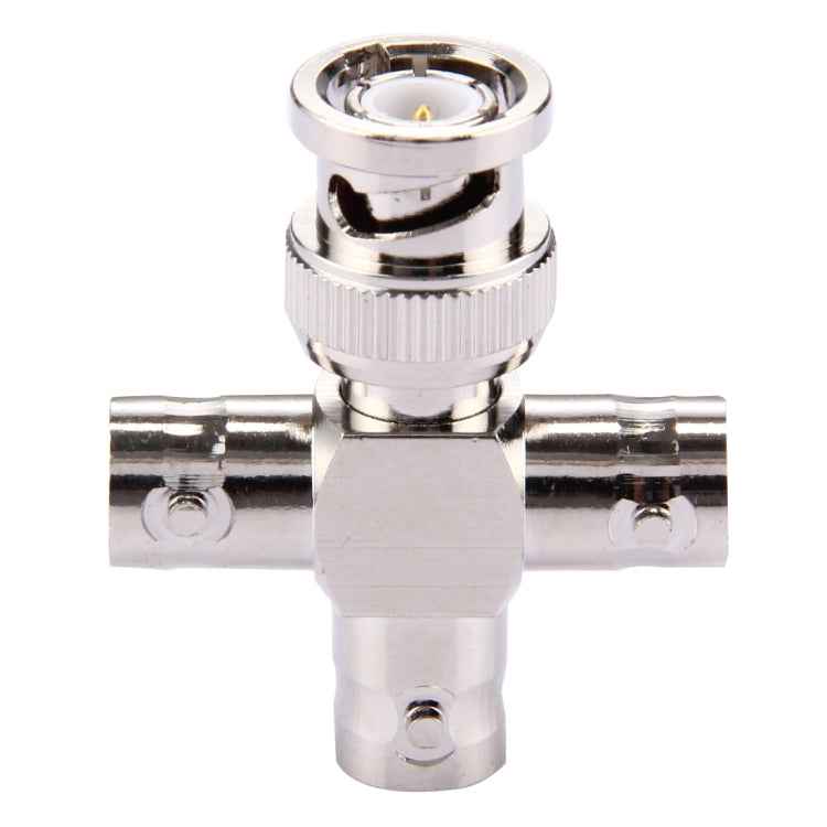2 PCS 1 x BNC Male to 3 x BNC Female Connector, Cross Type