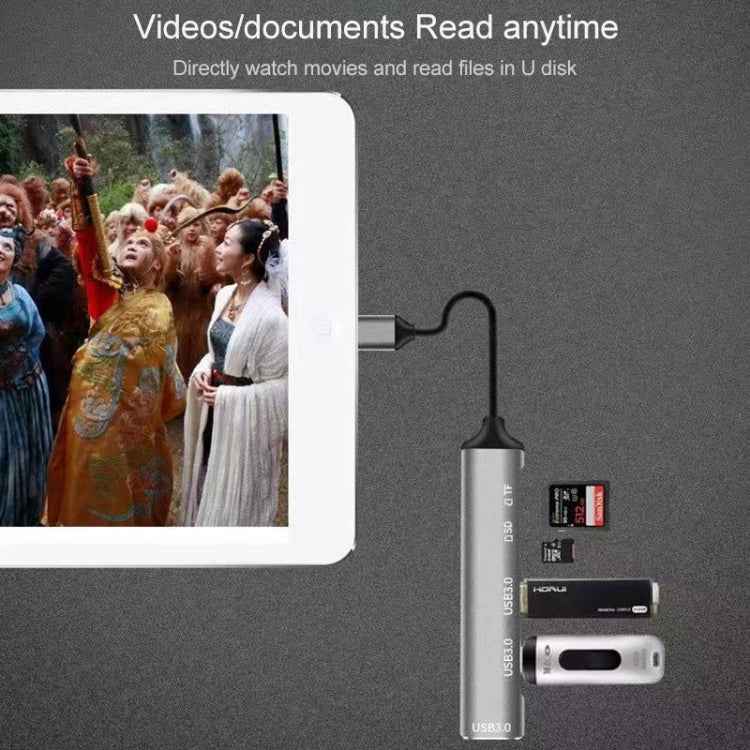 C-805 5 in 1 USB-C / Type-C to 3 USB 3.0 + TF / SD Card Reader Adapter