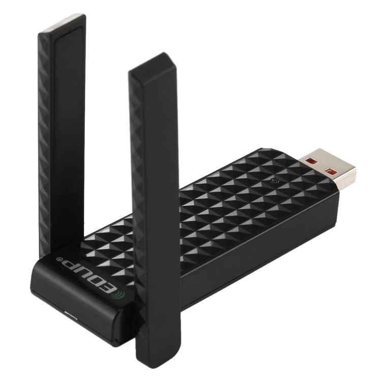 EDUP EP-AC1625 600Mbps 2.4G / 5.8GHz Dual Band Wireless 11AC USB 2.0 Adapter Network Card with 2 Antennas for Laptop / PC