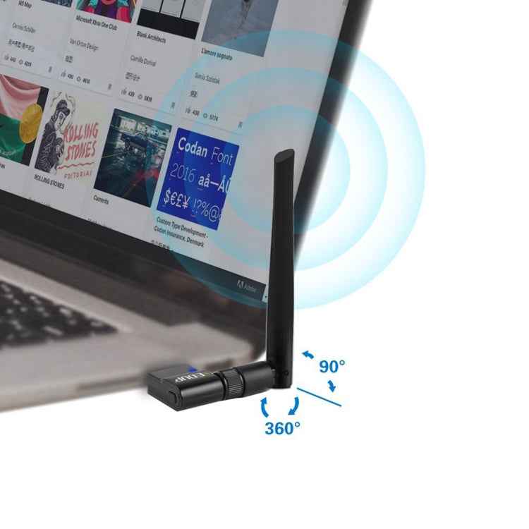 EDUP EP-AC1635 600Mbps Dual Band Wireless 11AC USB Ethernet Adapter 2dBi Antenna for Laptop / PC