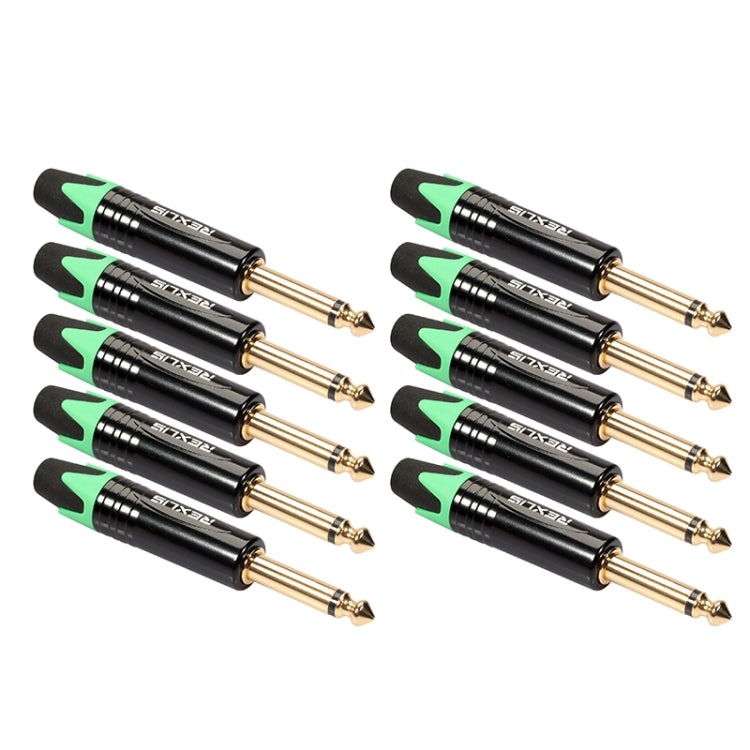 10 PCS TC202 6.35mm Gold-plated Mono Sound Welding Audio Adapter Plug