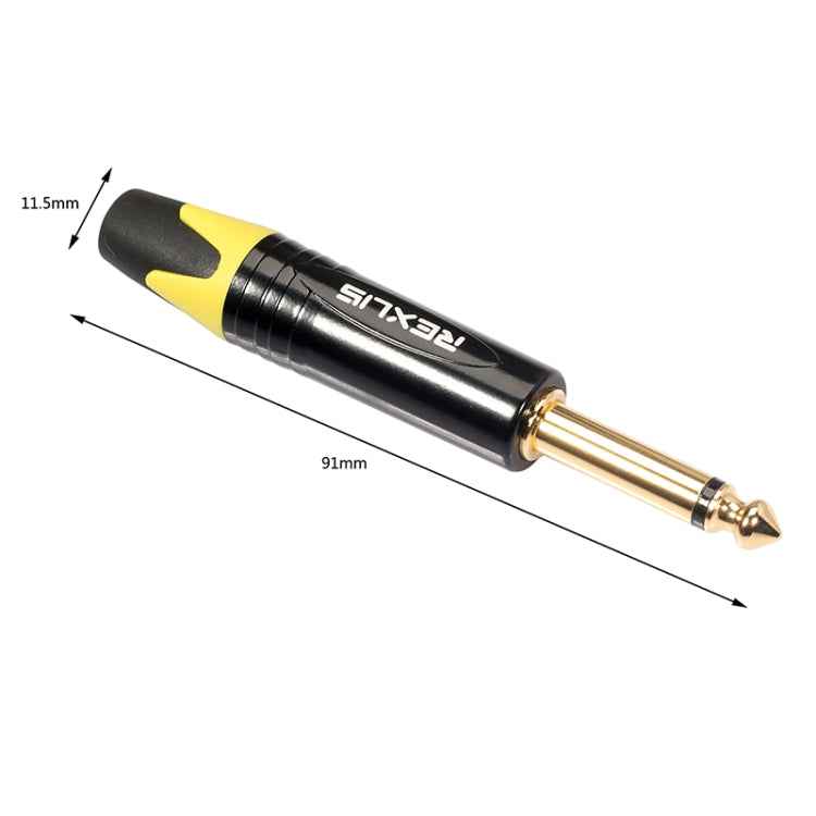 10 PCS TC202 6.35mm Gold-plated Mono Sound Welding Audio Adapter Plug