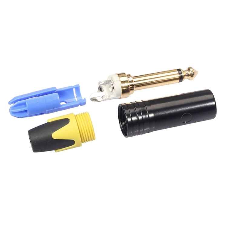10 PCS TC202 6.35mm Gold-plated Mono Sound Welding Audio Adapter Plug