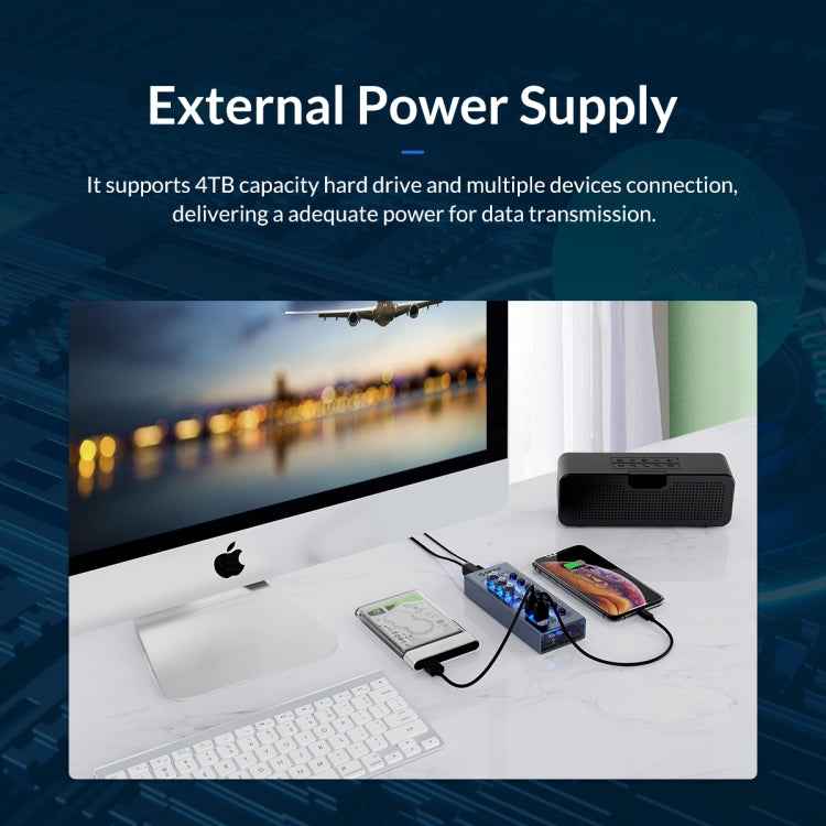 ORICO AT2U3-13AB-GY-BP 13 Ports USB 3.0 HUB with Individual Switches & Blue LED Indicator, US Plug