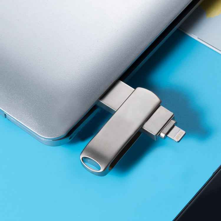 Richwell 3 in 1 64G Micro USB + 8 Pin + USB 3.0 Metal Rotating Push-pull Flash Disk with OTG Function