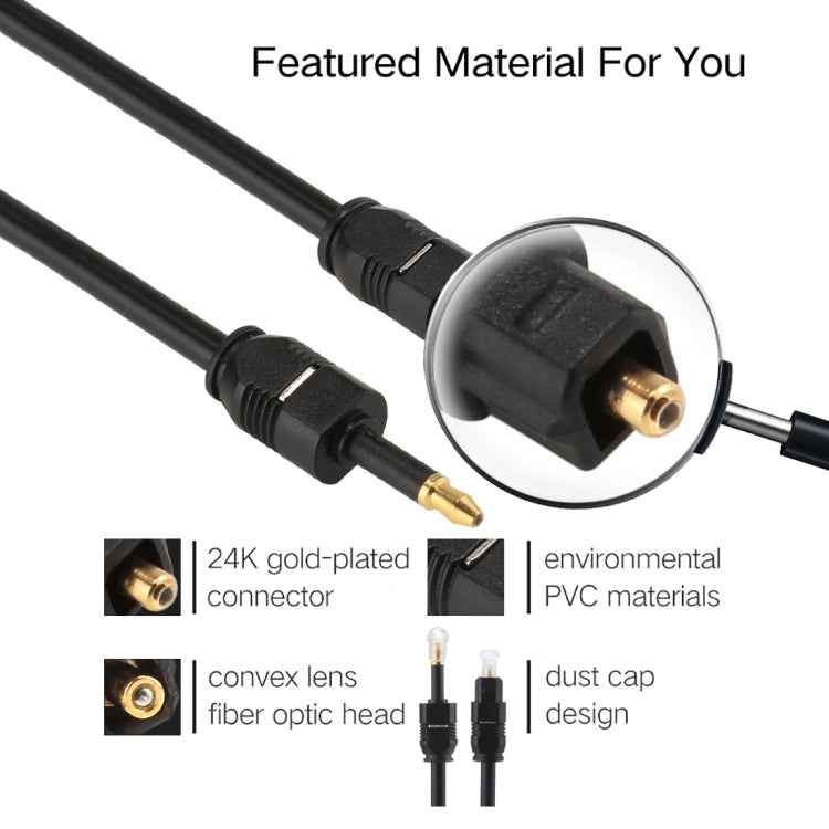1.5m OD4.0mm Toslink Male to 3.5mm Mini Toslink Male Digital Optical Audio Cable