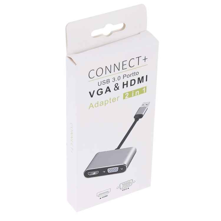 2 in 1 USB 3.0 to HDMI + VGA Adapter