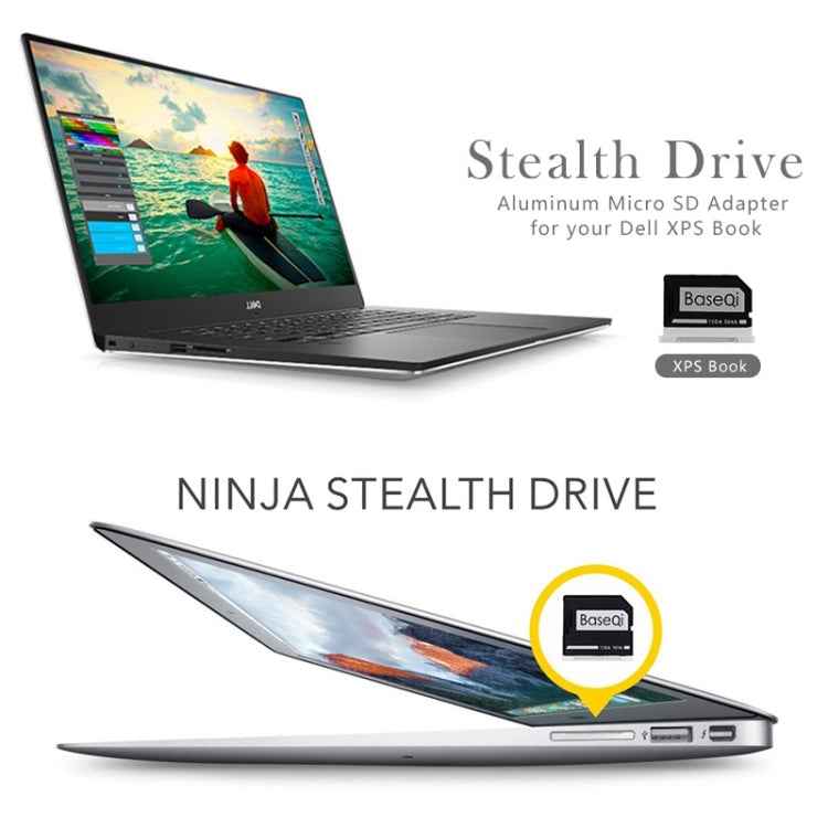 BASEQI Hidden Aluminum Alloy High Speed SD Card Case for Dell XPS 13.3 inch Laptop