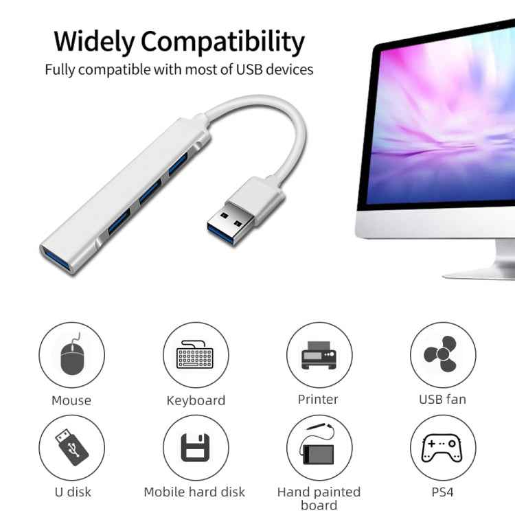A809 USB 3.0 x 1 + USB 2.0 x 3 to USB 3.0 Multi-function Splitter HUB Adapter