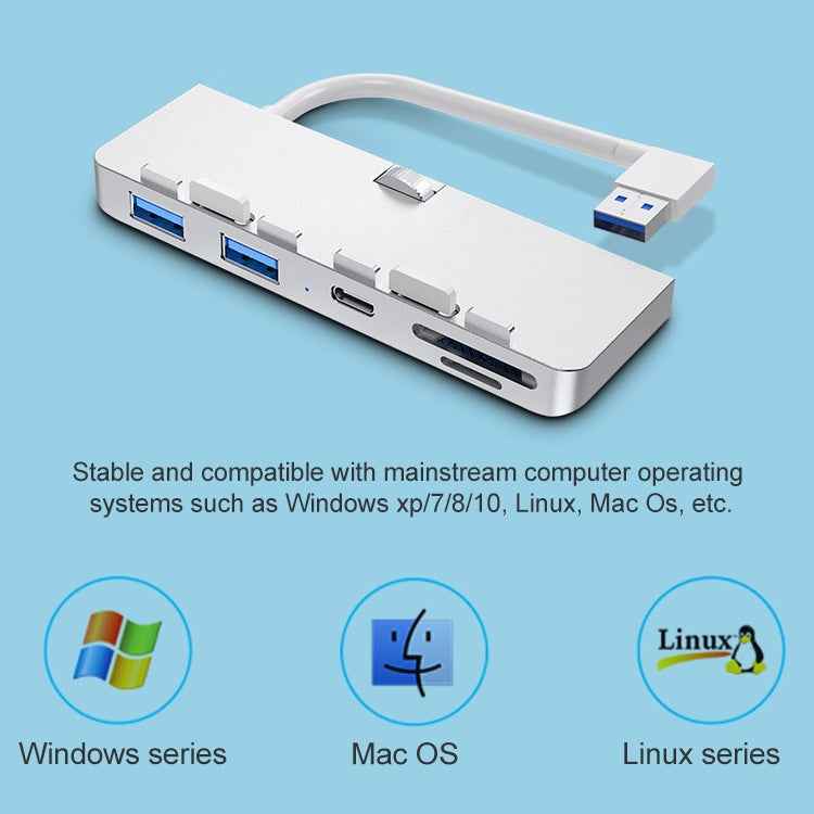 Rocketek For iMac Type-C / USB-C + Dual USB3.0 + SD / TF Multi-function HUB Expansion Dock, Type-C + Dual USB3.0 + SD / TF