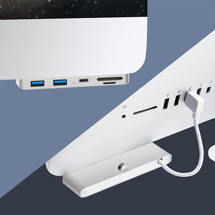 Rocketek For iMac Type-C / USB-C + Dual USB3.0 + SD / TF Multi-function HUB Expansion Dock, Type-C + Dual USB3.0 + SD / TF