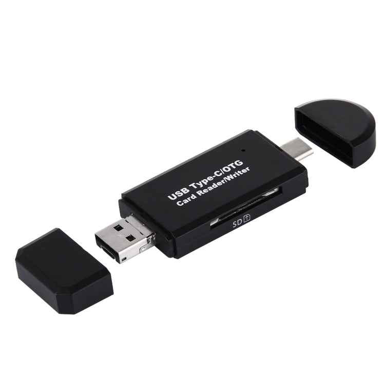 3 in 1 USB-C / Type-C 3.1 to USB 2.0 + Micro USB + SD(HC) + Micro SD Card Reader Adapter with OTG Function