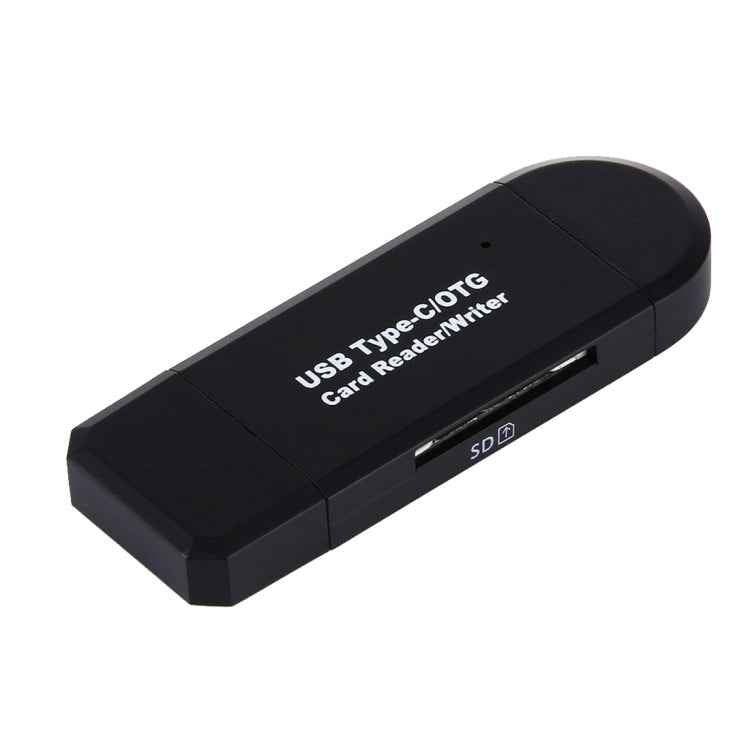 3 in 1 USB-C / Type-C 3.1 to USB 2.0 + Micro USB + SD(HC) + Micro SD Card Reader Adapter with OTG Function