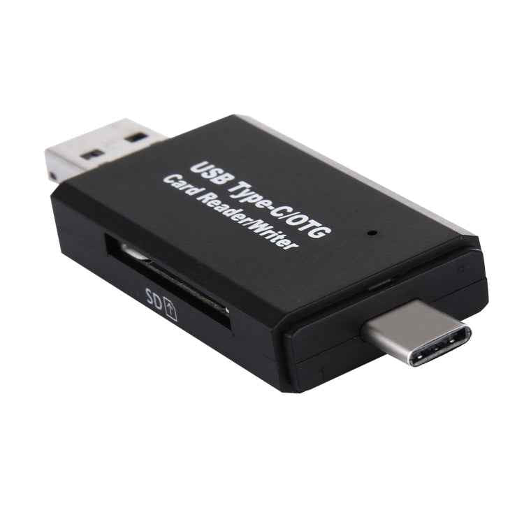 3 in 1 USB-C / Type-C 3.1 to USB 2.0 + Micro USB + SD(HC) + Micro SD Card Reader Adapter with OTG Function