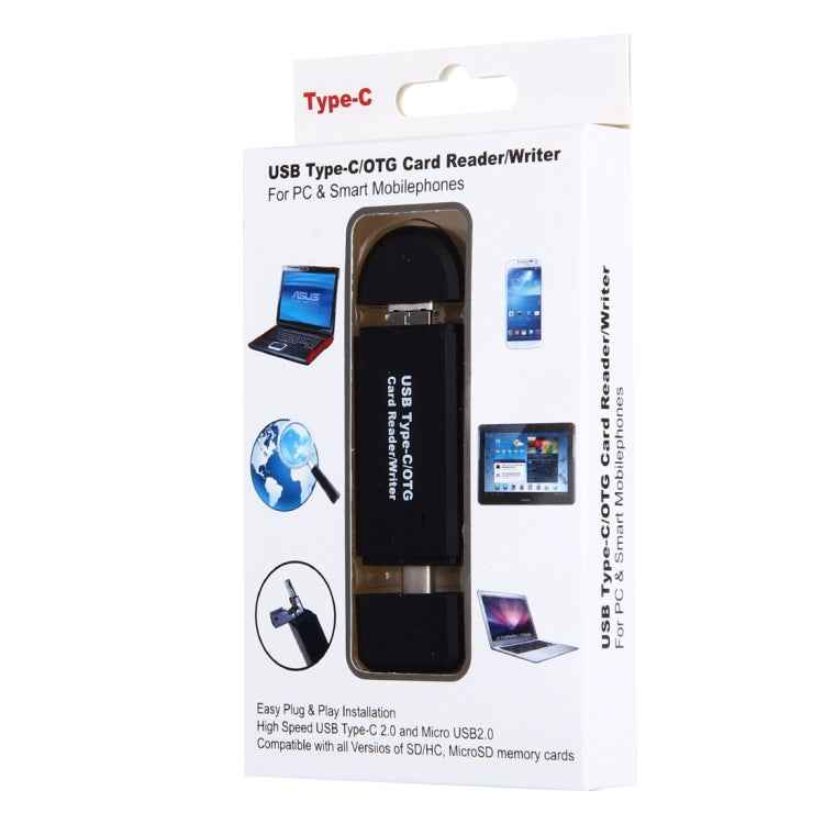 3 in 1 USB-C / Type-C 3.1 to USB 2.0 + Micro USB + SD(HC) + Micro SD Card Reader Adapter with OTG Function
