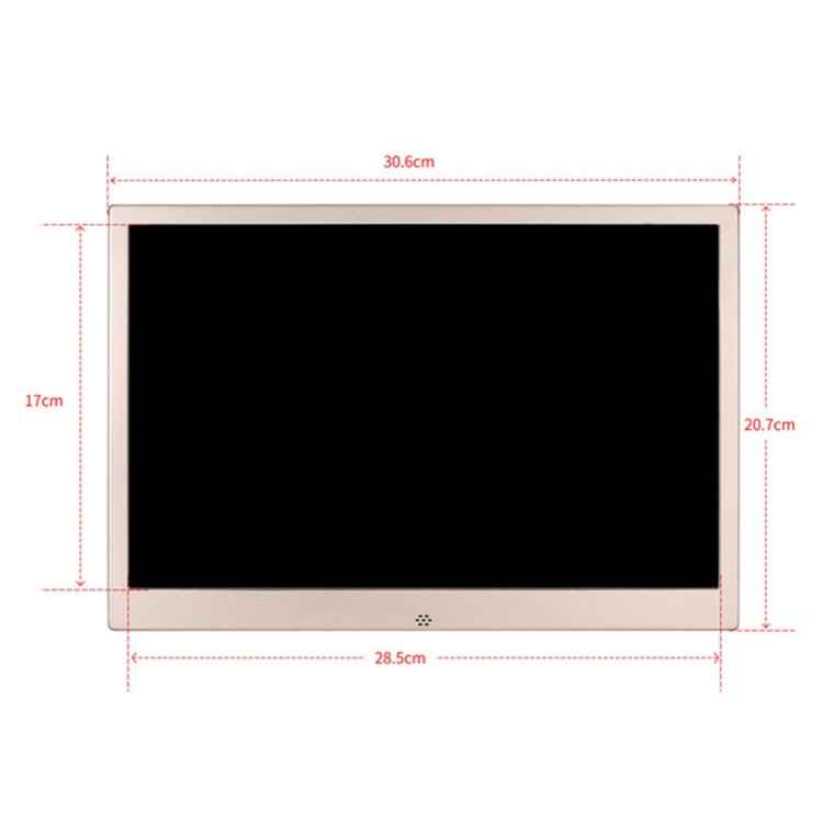 HSD1303 13.3 inch LED 1280x800 High Resolution Display Digital Photo Frame with Holder and Remote Control, Support SD / MMC / MS Card / USB Port, UK Plug(Gold)