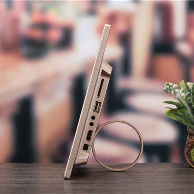 HSD1303 13.3 inch LED 1280x800 High Resolution Display Digital Photo Frame with Holder and Remote Control, Support SD / MMC / MS Card / USB Port, UK Plug(Gold)