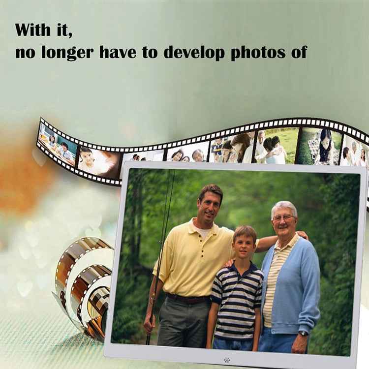 HSD1504 15.4 inch LED 1280x800 High Resolution Display Digital Photo Frame with Holder and Remote Control, Support SD / MMC / MS Card / USB Port, EU Plug(Gold)