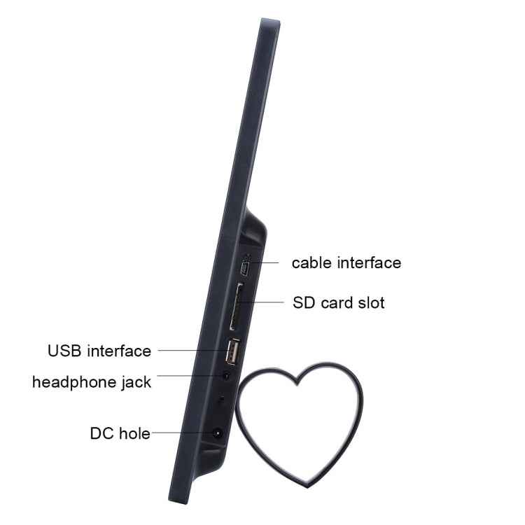 13 inch LED Display Digital Photo Frame with Holder & Remote Control, Allwinner F16, Support SD / MS / MMC Card and USB