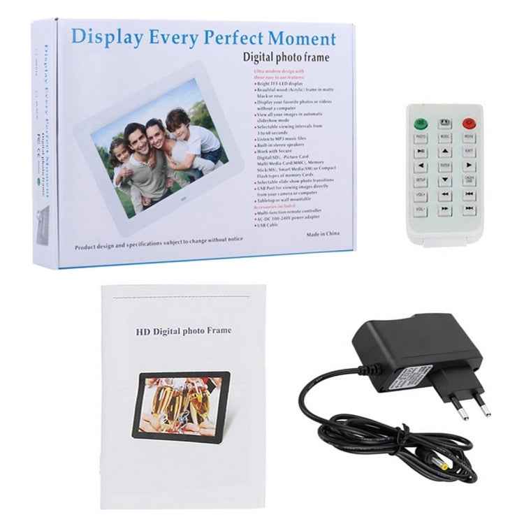 13 inch LED Display Digital Photo Frame with Holder & Remote Control, Allwinner F16, Support SD / MS / MMC Card and USB