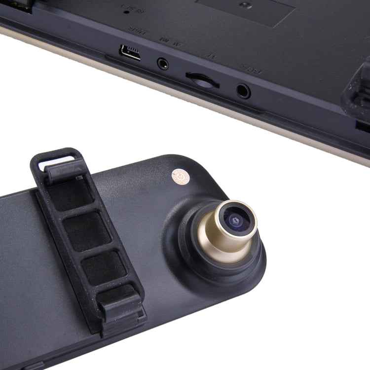 Left Screen Display Rearview Mirror Vehicle DVR, Allwinner Programs, 2 x Cameras 1080P HD 140 Degree Wide Angle Viewing, Support GPS Port/ Motion Detection / Night Vision / TF Card / G-Sensor