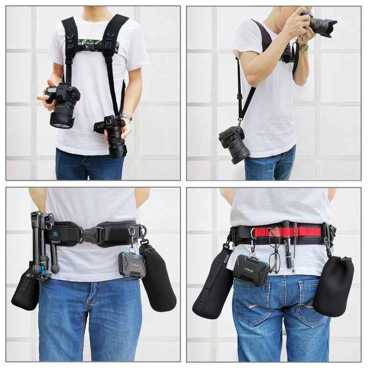 PULUZ 2 in 1 Multi-functional Bundle Waistband Strap + Double Shoulders Strap Kits with Hook for SLR / DSLR Cameras, 2 in 1 Kits
