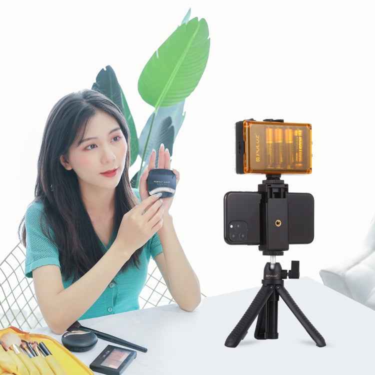 PULUZ Selfie Sticks Tripod Mount + Phone Clamp with Tripod Adapter & Long Screw