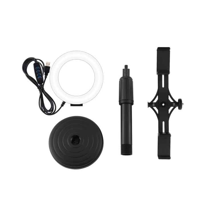 PULUZ 4.7 inch 12cm Ring Light Horizontal Dual Phone Brackets Desktop Holder Video Light Kits