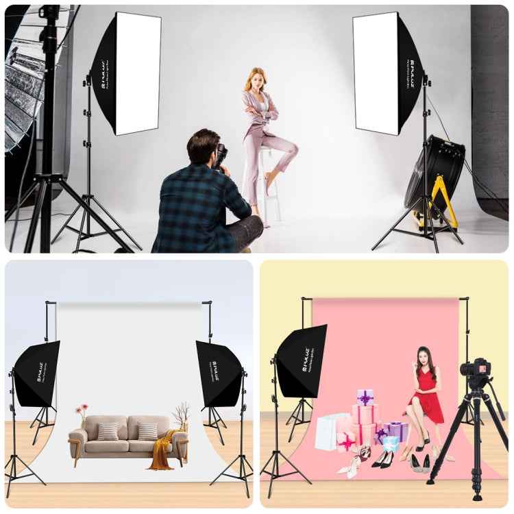PULUZ Softbox Lighting Kit 2 PCS 50x70cm Professional Photo Studio Photography Light Equipment with 2 x E27 Socket Bulb Photography Lighting Kit