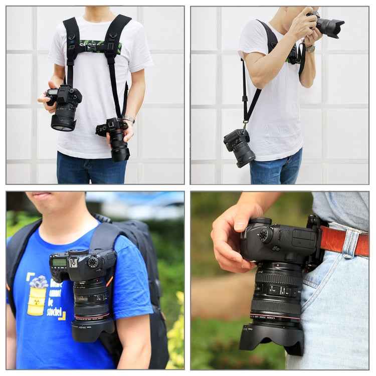 PULUZ 3 in 1 Multi-functional Bundle Waistband Strap + Double Shoulders Strap + Capture Camera Clip Kits with Hook for SLR / DSLR Cameras