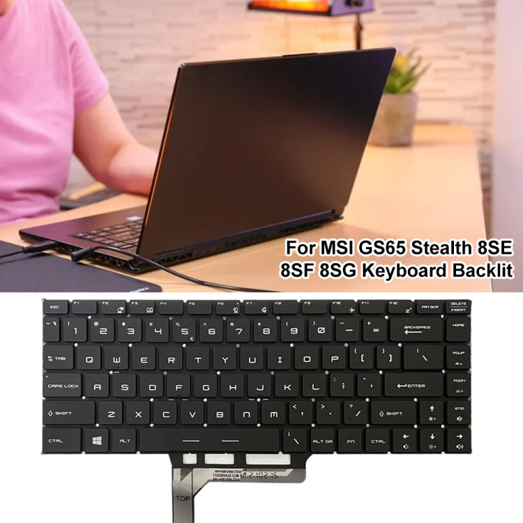 US Version Laptop Keyboard with Backlight for MSI GS65 / GS65VR / MS-16Q2 / Stealth 8SE /8SF / 8SG /Thin 8RE / Thin 8RF
