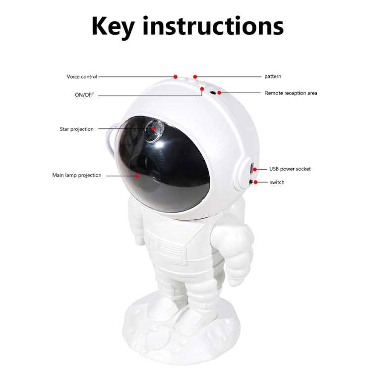 5W Astronaut Starry Sky Projection Lamp USB Night Light