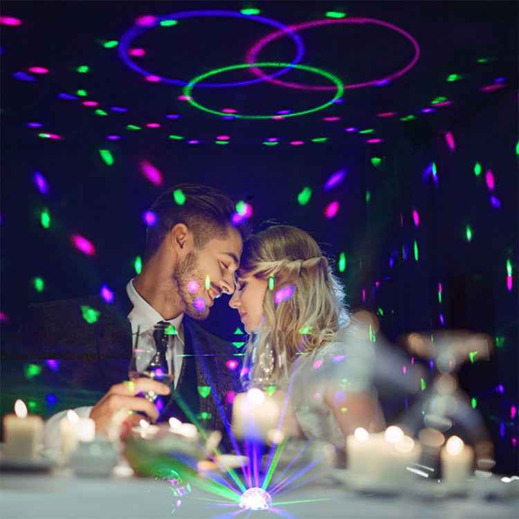 Bluetooth Crystal Magic Ball Stage Light with Remote Control, US Plug(White)