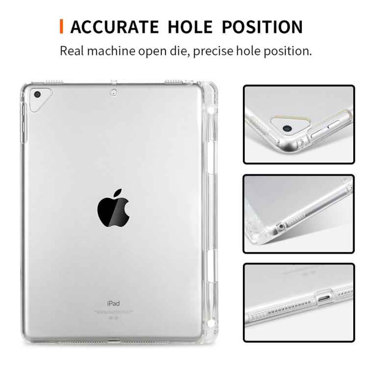 Transparent TPU Soft Protective Back Cover Case for iPad Pro 9.7 inch & iPad 9.7 (2018) & iPad 5 & 6, with Pen Slots
